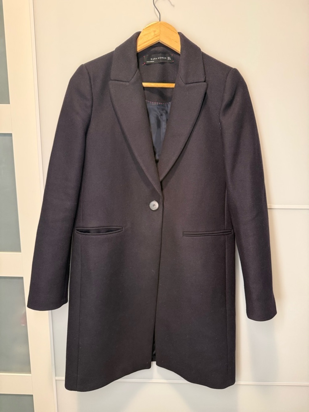 Zara Navy Single-Button Trench Coat